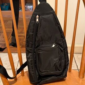 Unisex Black Sling Crossbody Bag for Compact Everyday Carry